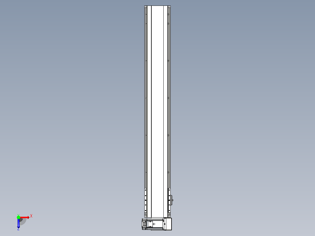 皮带直线轴半封闭可选导轨TPA-HNB-140D-120-L900-RU-C-P40-N3俯视图