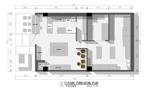 平米烘焙面包平面布置图_施工图CAD缩略图