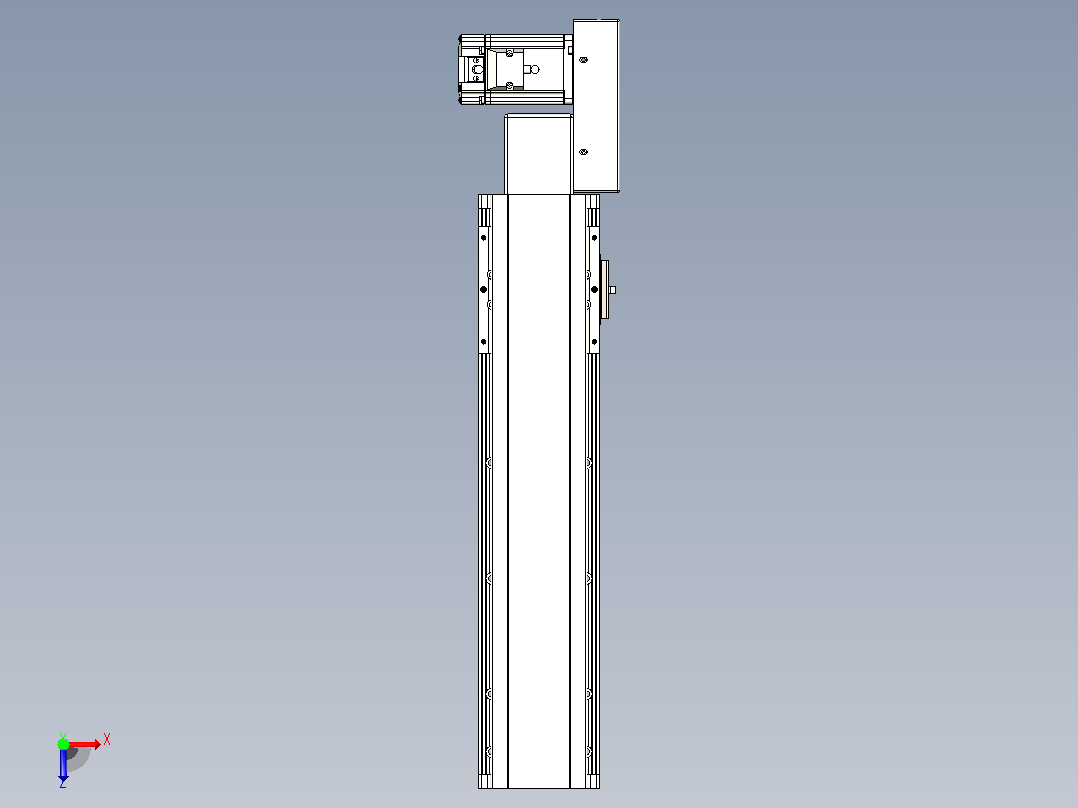 皮带直线轴半封闭可选导轨TPA-HNB-105D-90-L300-ML-C-P20-N3俯视图