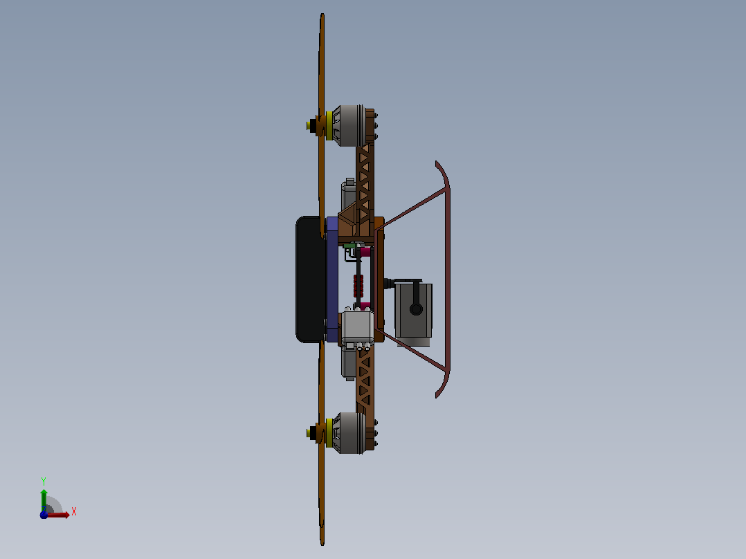 Solidworks中的无人机设计前视图