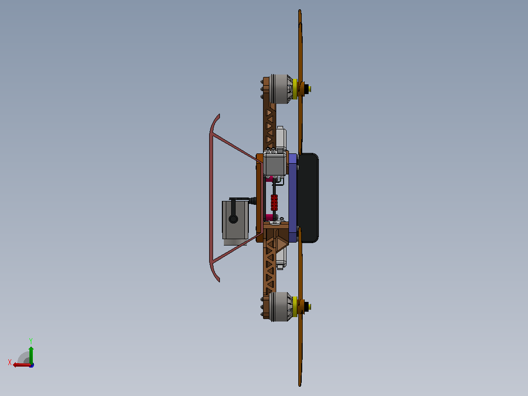 Solidworks中的无人机设计后视图