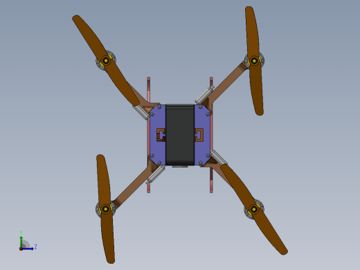 Solidworks中的无人机设计左视缩略图