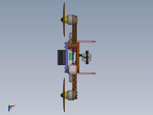 Solidworks中的无人机设计俯视缩略图