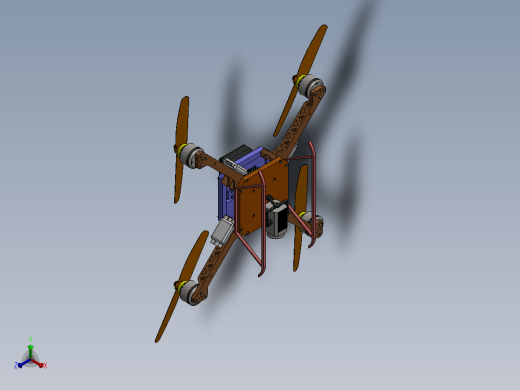 Solidworks中的无人机设计正等轴测缩略图