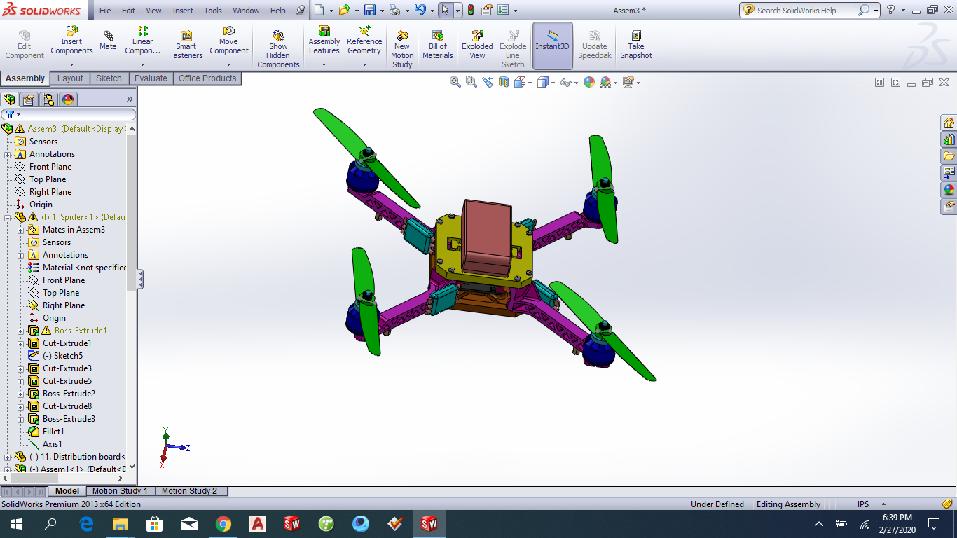 Solidworks中的无人机设计