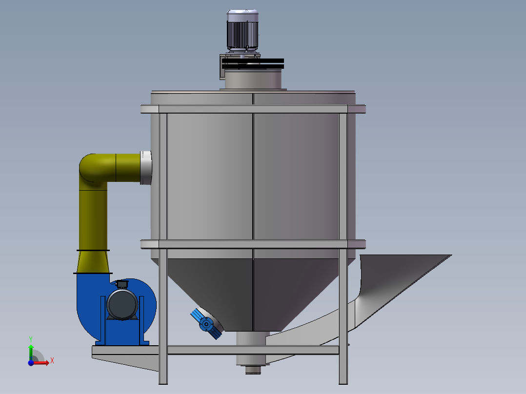 小型谷物烘干机设计(sw+cad+说明书)前视图