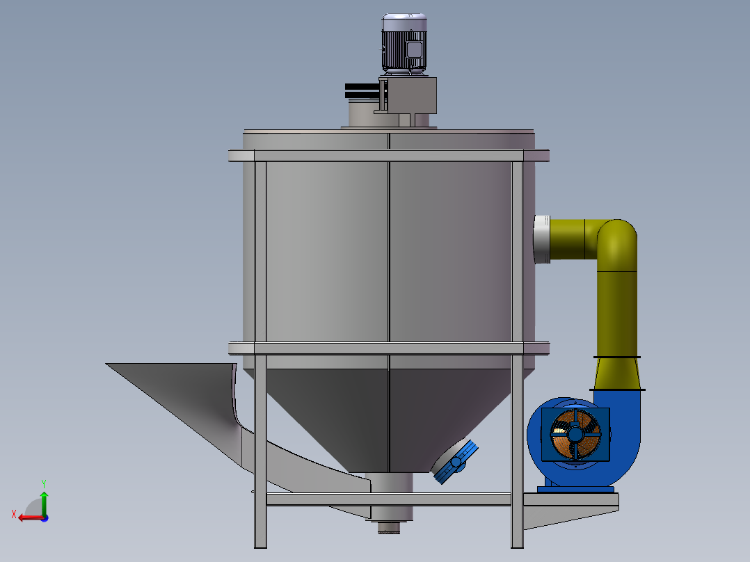 小型谷物烘干机设计(sw+cad+说明书)后视图