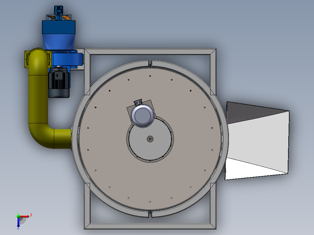 小型谷物烘干机设计(sw+cad+说明书)俯视图