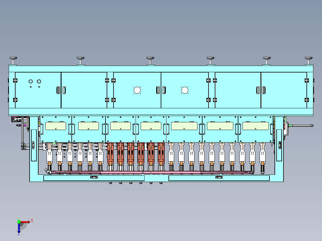 玻璃热吸成型机热弯机（含工程图sw1可编辑+bom）俯视图