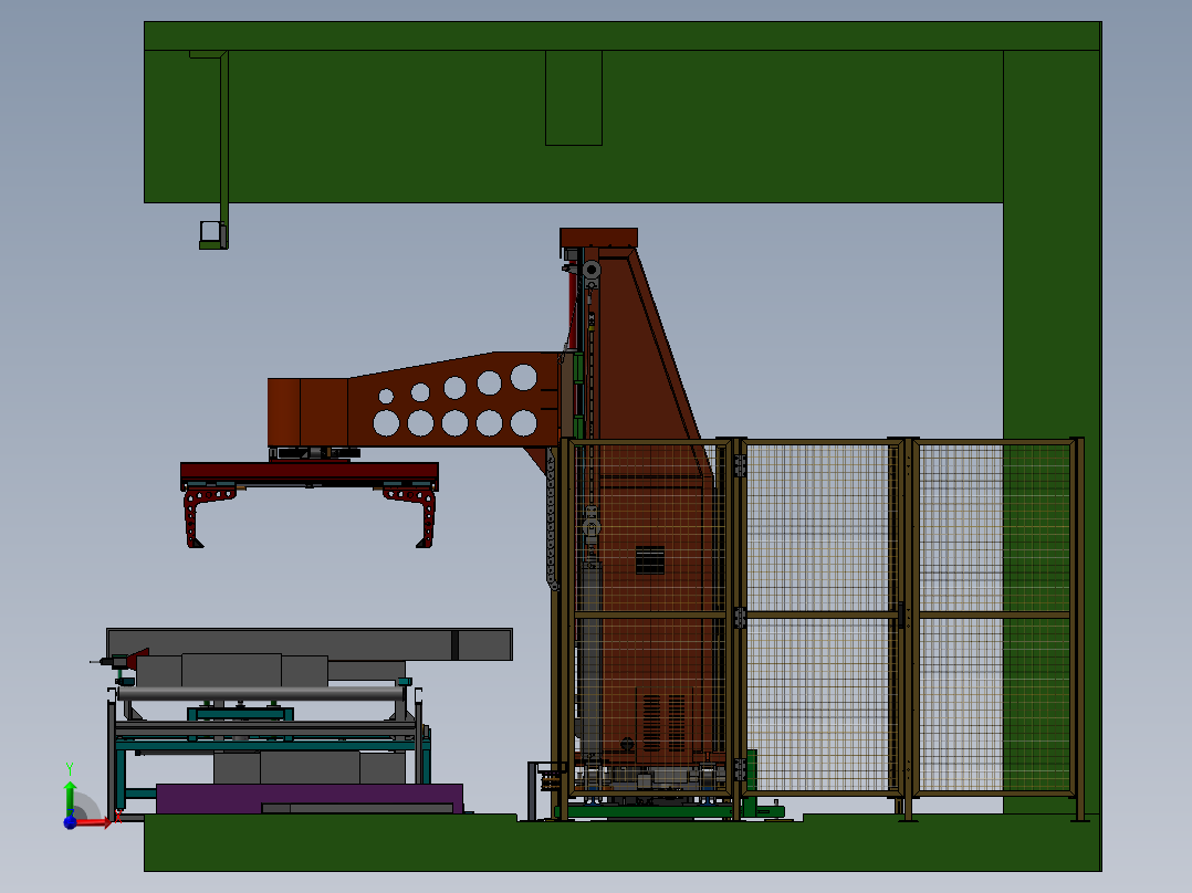 玻璃淋浴门码垛机前视图
