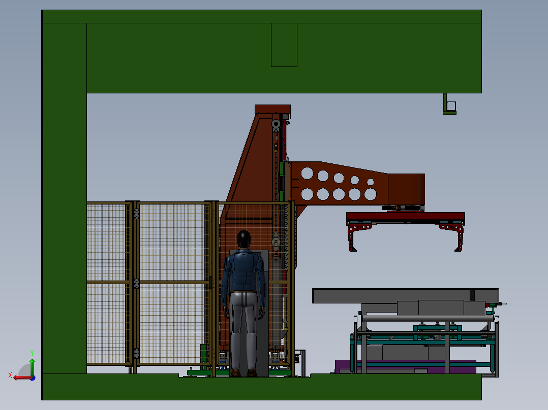 玻璃淋浴门码垛机后视图