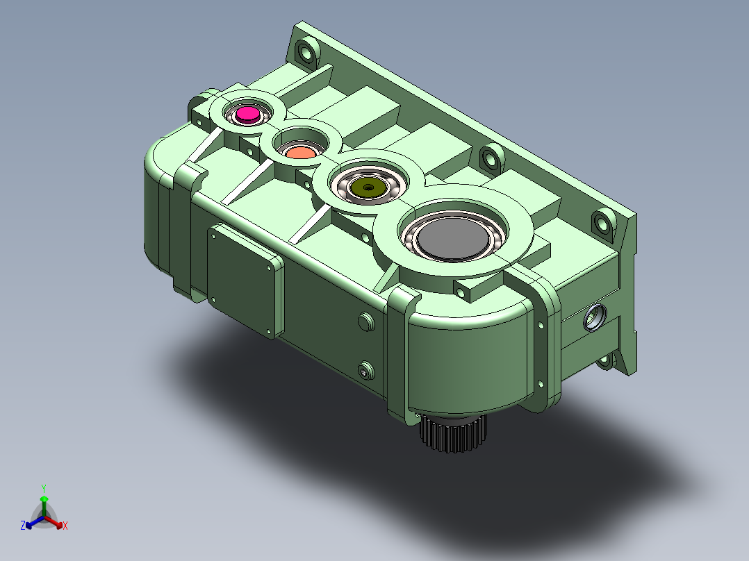 三级齿轮箱正等轴测图