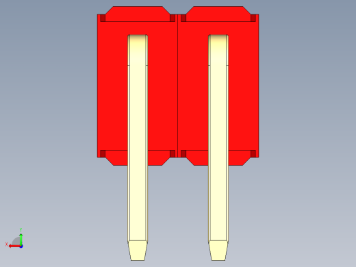 彩色公排针 100mil 2.54mm 系列-DS1022_red_2x02p_100mil_TypeD_rev1.0后视缩略图