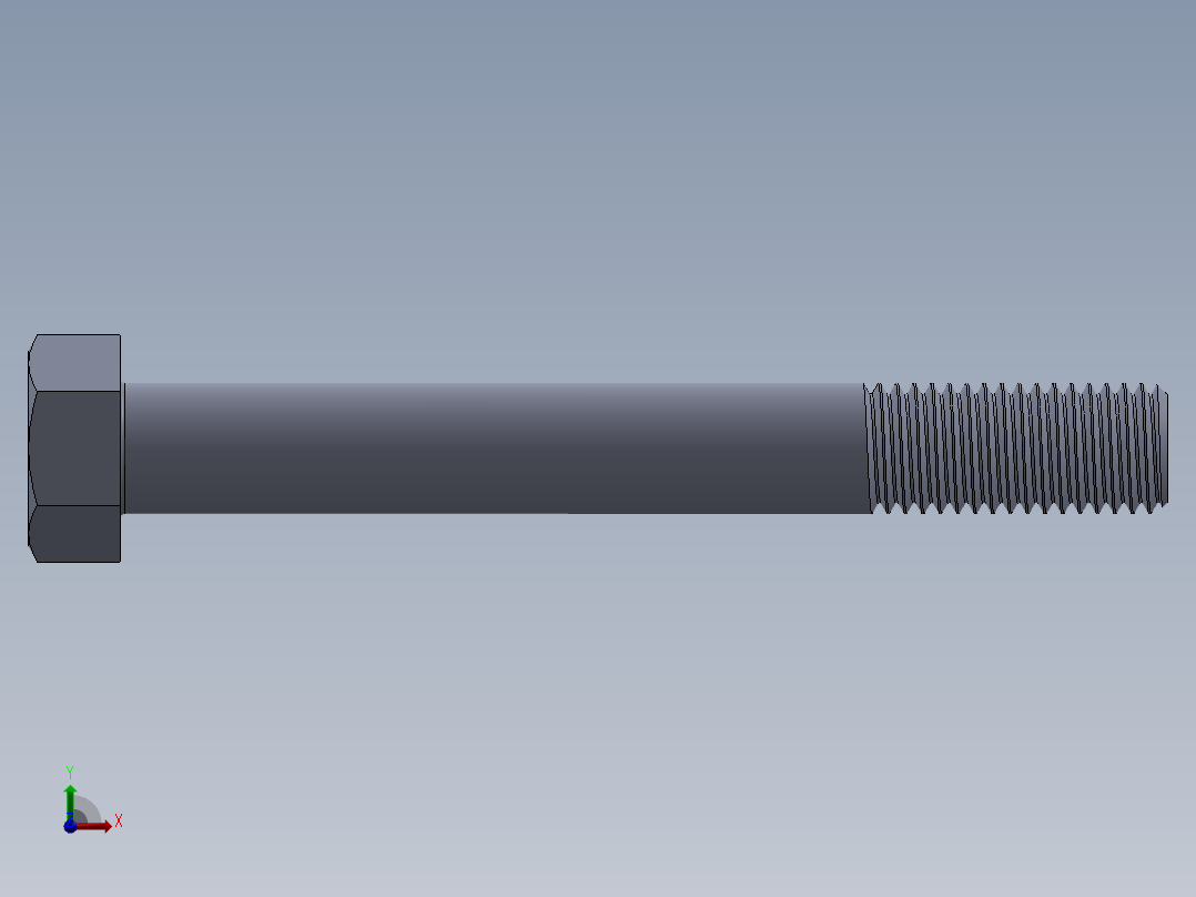 UNC 六角螺栓-Hex Bolt 0.750-10 x 6.SLDPRT前视图