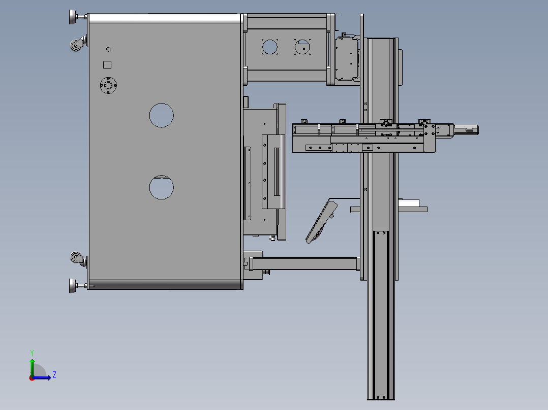 测试机设备模型左视图