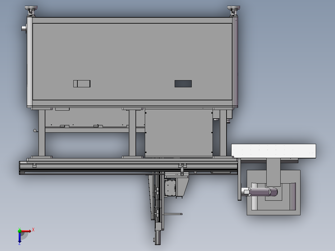 测试机设备模型俯视图
