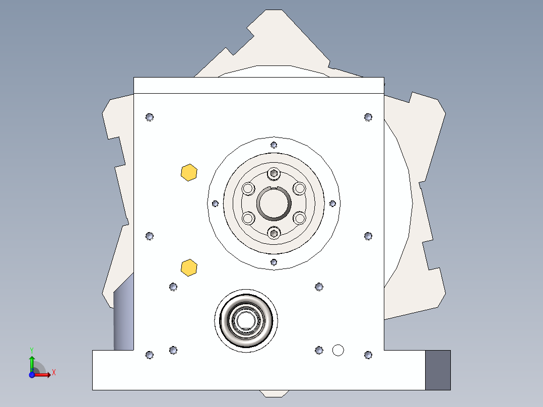转塔数控车床刀架设计模型前视图