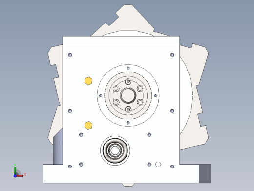 转塔数控车床刀架设计模型前视缩略图