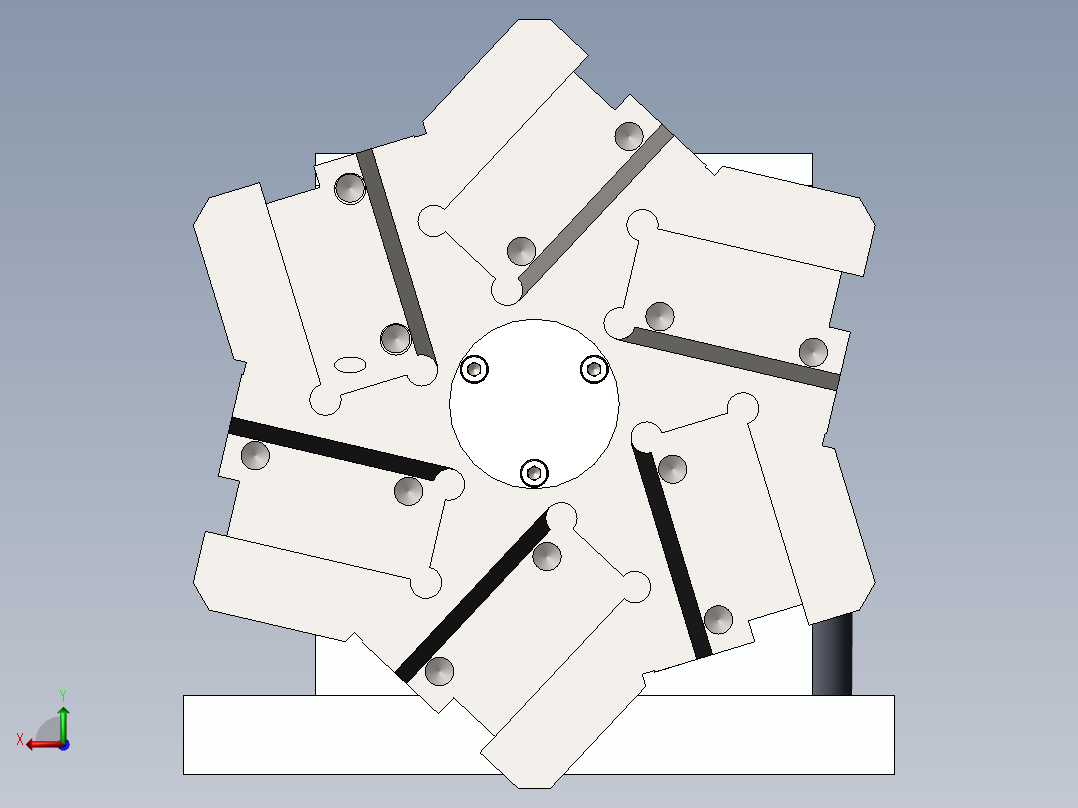 转塔数控车床刀架设计模型后视图