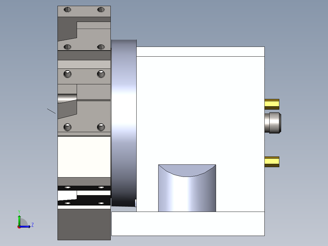 转塔数控车床刀架设计模型左视图