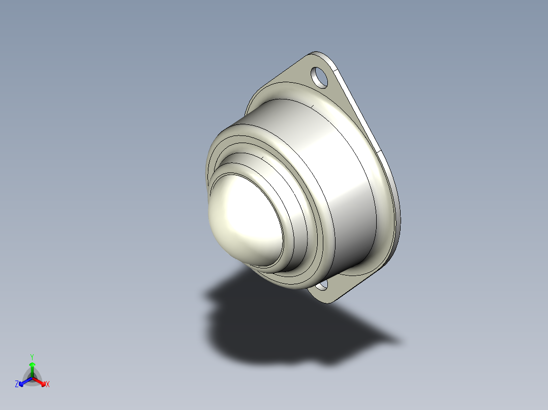 萬向滾珠36-3D多系列多零件图纸模型主视图