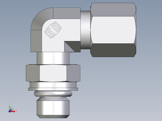 卡套式工业通用硬管接头EO_Adjustable_Locknut_elbow_WEE06ZSMORCF前视缩略图