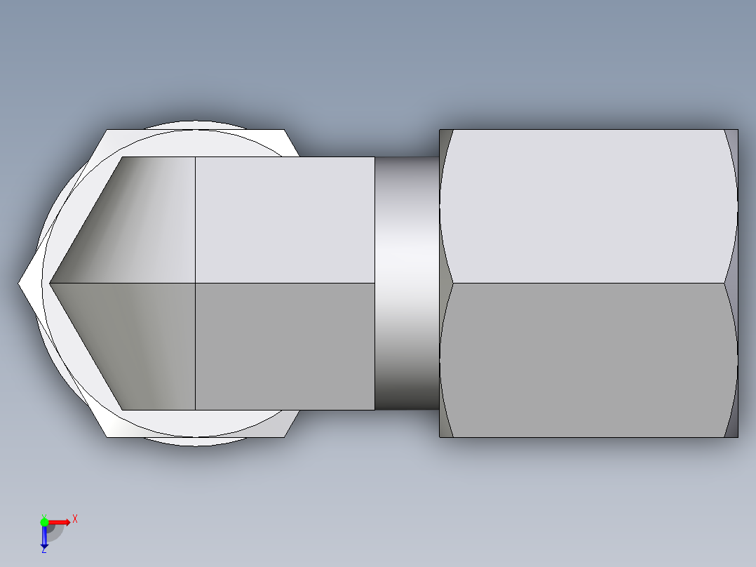卡套式工业通用硬管接头EO_Adjustable_Locknut_elbow_WEE06ZSMORCF俯视图