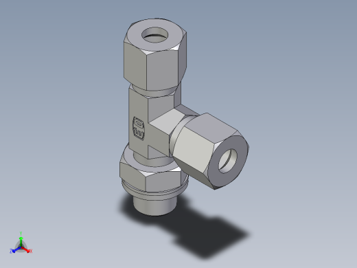 卡套式工业通用硬管接头EO_Adjustable_locknut_run_tee_LEE08ZLRCF