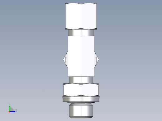 卡套式工业通用硬管接头EO_Adjustable_locknut_run_tee_LEE08ZLRCF左视缩略图