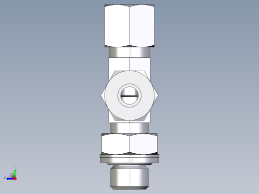 卡套式工业通用硬管接头EO_Adjustable_locknut_run_tee_LEE08ZLRCF右视缩略图
