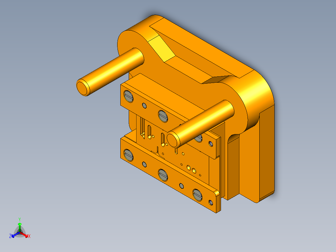 弹簧片级进模具(CAD图+UG三维+说明书)正等轴测图