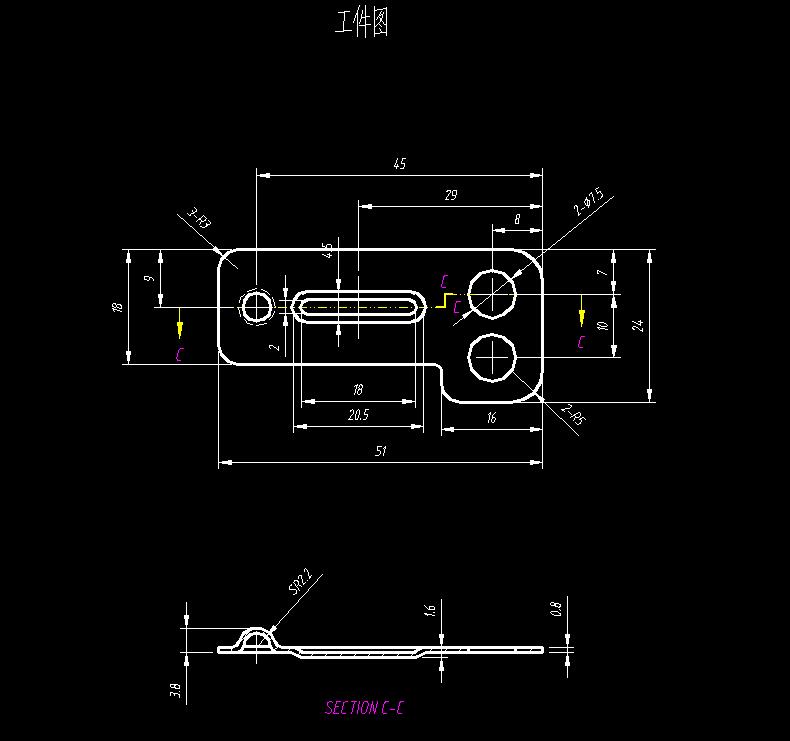 弹簧片级进模具(CAD图+UG三维+说明书)
