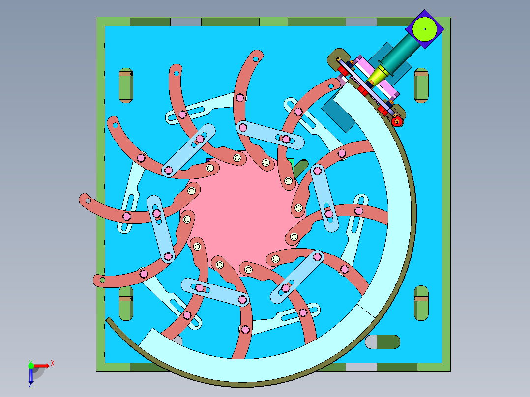 传动式可变光圈摄像驱动装置俯视图