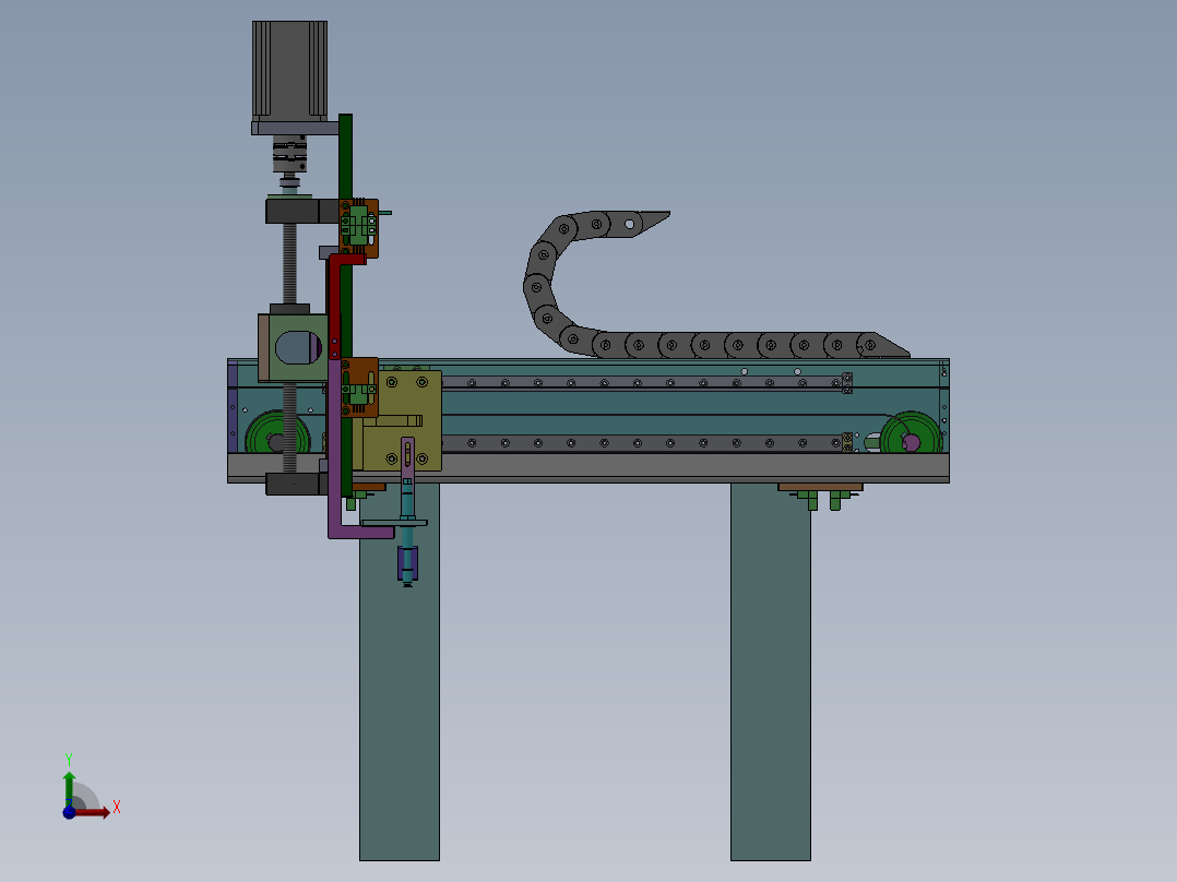 双轴XZ搬运机构三维SW模型设计资料前视图