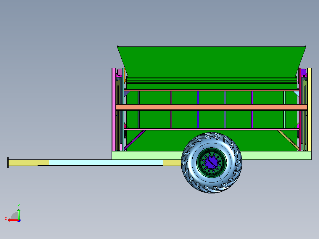 非公路矿用侧翻自卸车后视图