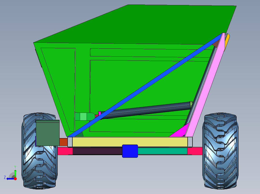 非公路矿用侧翻自卸车右视图