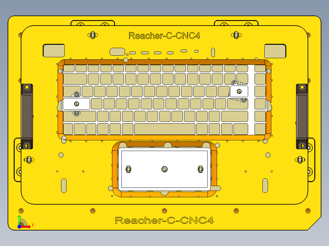 REACHER-C-笔记本CNC工装夹具三维模型cnc4-0603前视图