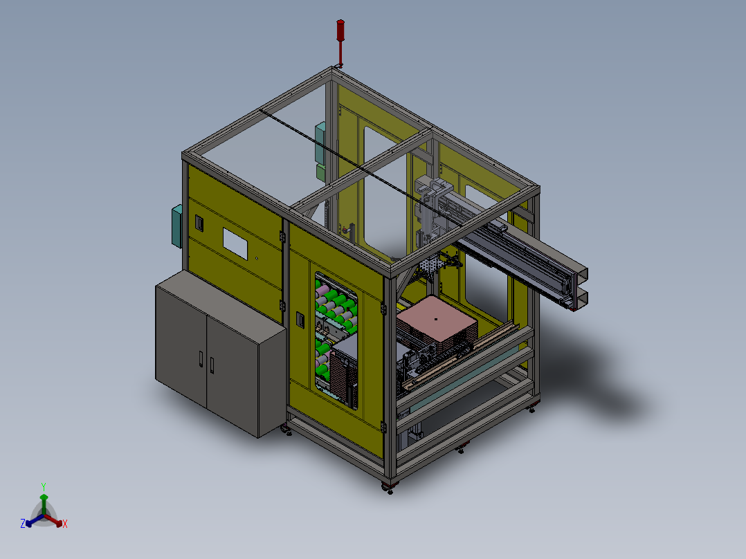 液晶面板Tray盘自动下料设备sw18可编辑正等轴测图