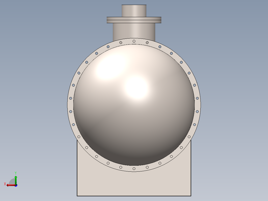 压力容器罐后视图