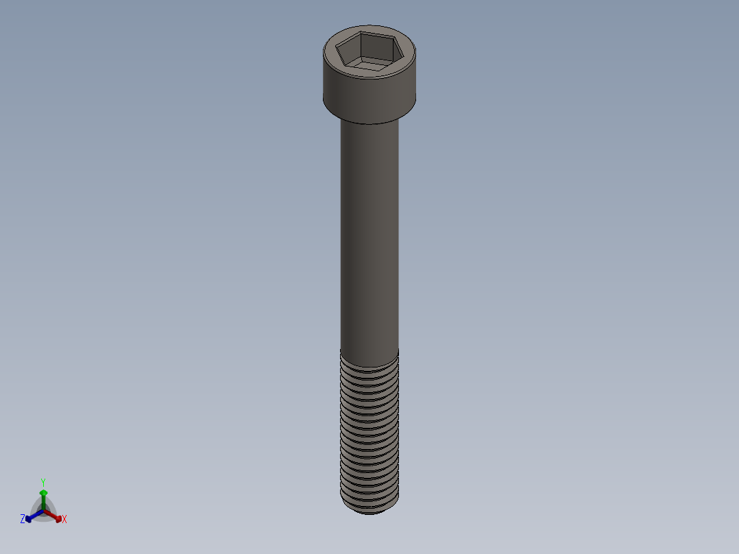Screw_DIN_912_M10x85_A2.SLDPRT公制内六角螺钉正等轴测图