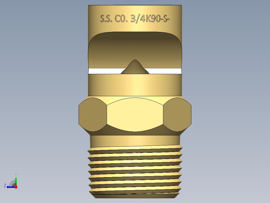 消防系统（FFS）Fuljet喷嘴-黄铜右视图