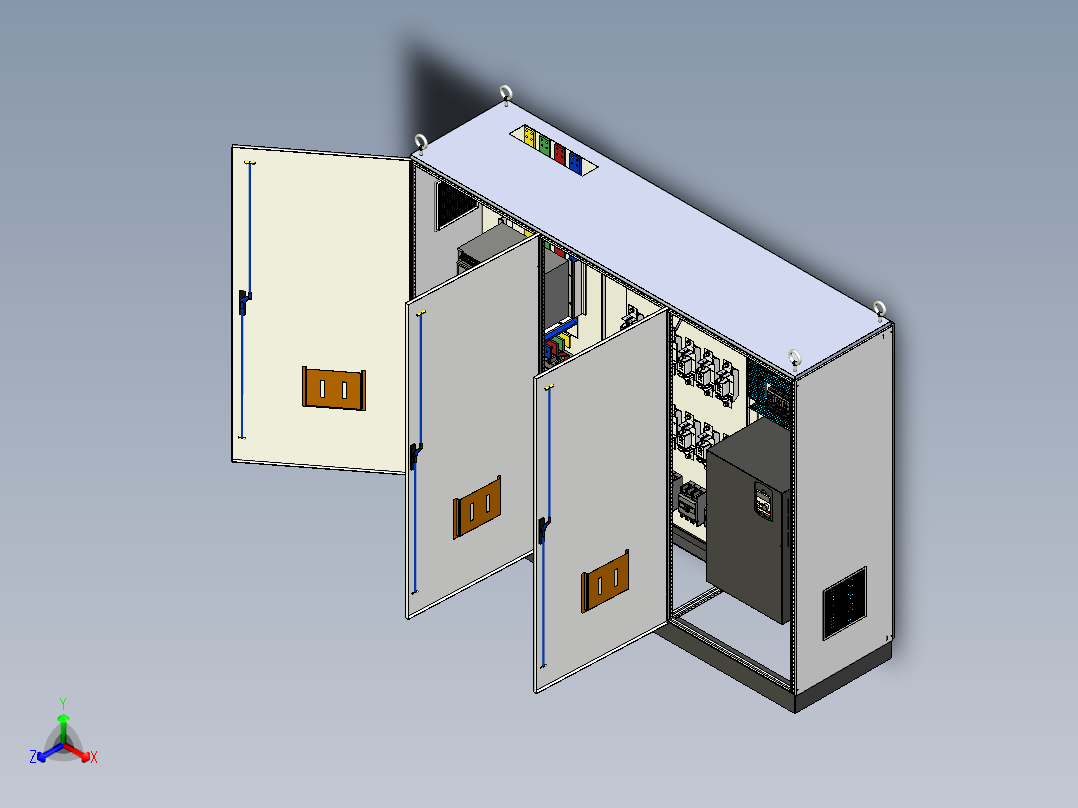 三柜组装万能断路器刀开关变频器控制柜 55312正等轴测图