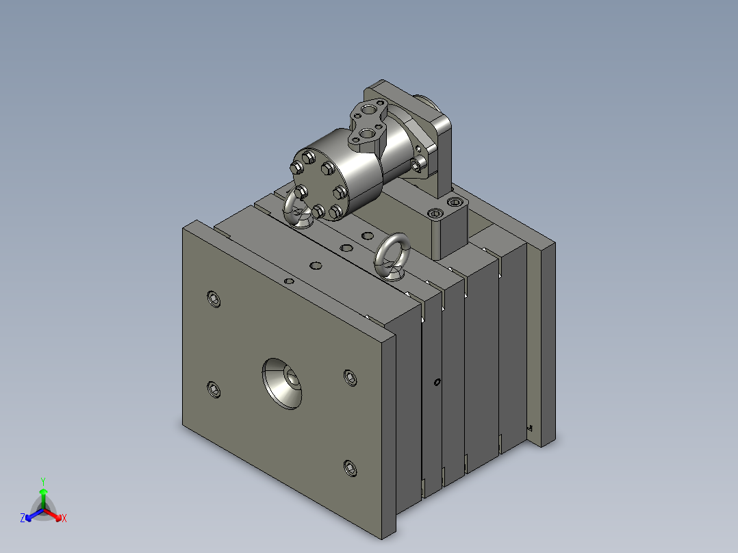 塑料瓶铸吹模具设计正等轴测图