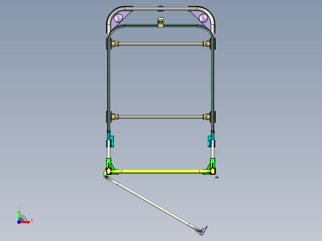 行李手推车前视图