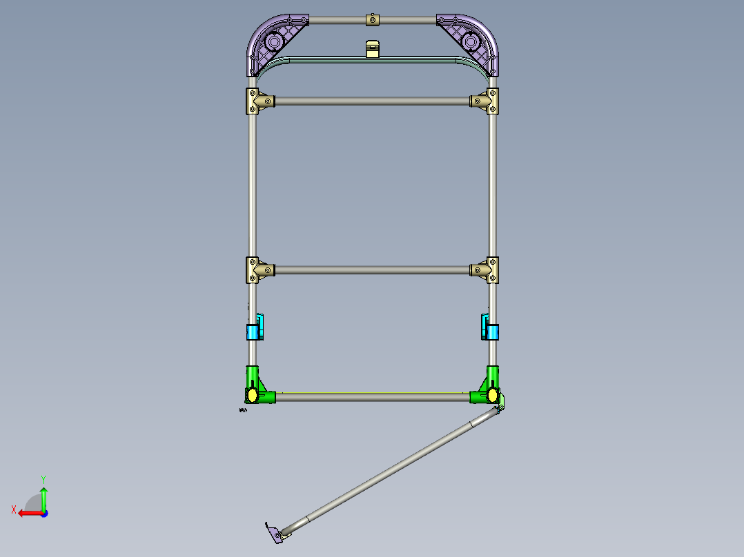 行李手推车后视图
