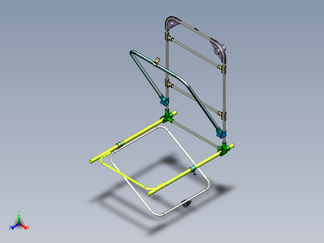 行李手推车正等轴测图