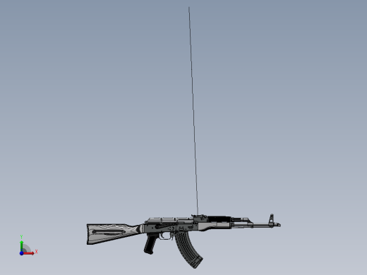 手枪左轮冲锋枪老式狙击步枪设计3D图纸akm-assembled-rifle_akm-1 2 STP IGS SW UG X_T