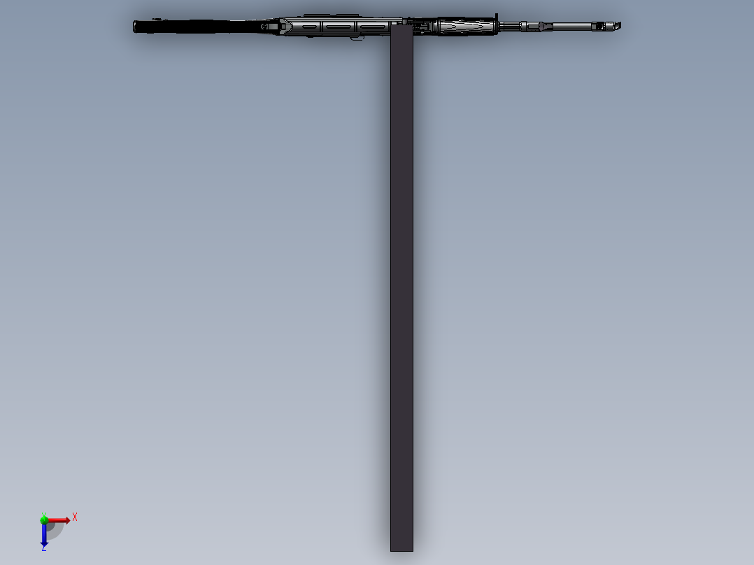 手枪左轮冲锋枪老式狙击步枪设计3D图纸akm-assembled-rifle_akm-1 2 STP IGS SW UG X_T俯视图