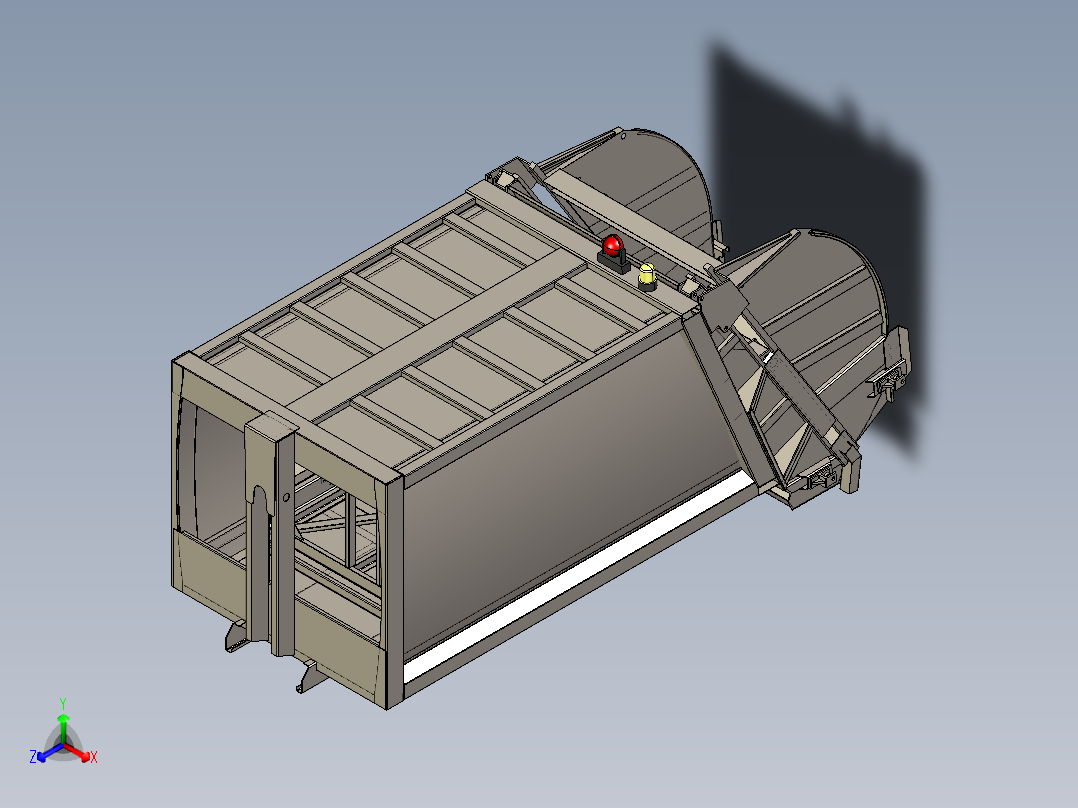 16方垃圾车厢16cbm-garbage-compactor-1831-模型格式为 igs