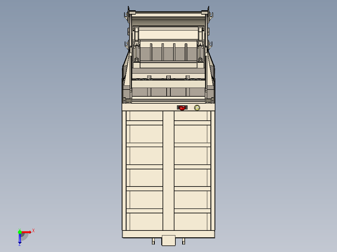 16方垃圾车厢16cbm-garbage-compactor-1831-模型格式为 igs俯视图